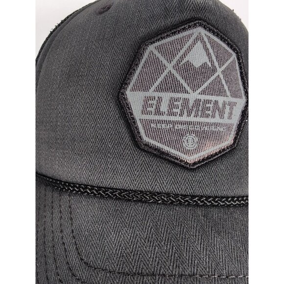 Element Mesh Snap Back Trucker Hat One Size Dark Gray Herringbone Pattern Patch - Picture 2 of 14